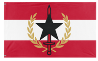 A mockup of the custom flag 'Reyism Republic flag' on a white background