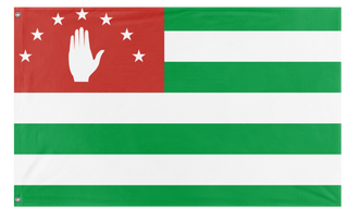 A mockup of the custom flag 'Abkhazia flag' on a white background