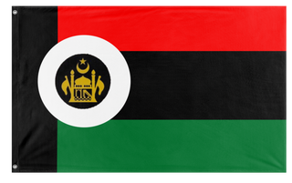 A mockup of the custom flag 'Afghani empire flag' on a white background