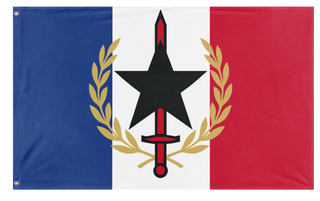 A mockup of the custom flag 'Reyism France flag' on a white background