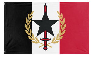 A mockup of the custom flag 'Reyism Movement flag' on a white background