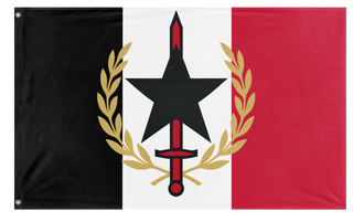 A mockup of the custom flag 'Reyism Movement flag' on a white background