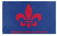 A mockup of the custom flag 'Slogan flag' on a white background