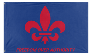 A mockup of the custom flag 'Slogan flag' on a white background