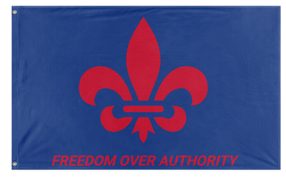 A mockup of the custom flag 'Slogan flag' on a white background