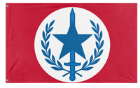 A mockup of the custom flag 'Reyism Movement flag' on a white background