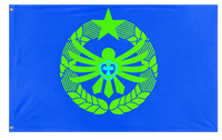A mockup of the custom flag 'Econation flag' on a white background