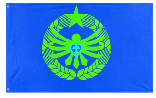 A mockup of the custom flag 'Econation flag' on a white background