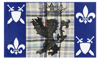 A mockup of the custom flag 'Thrauthemburg flag' on a white background