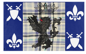 A mockup of the custom flag 'Thrauthemburg flag' on a white background