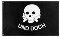 A mockup of the custom flag 'Frei Korp flag' on a white background