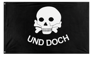 A mockup of the custom flag 'Frei Korp flag' on a white background