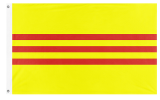 A mockup of the custom flag 'The Flag of South Vietnam flag' on a white background