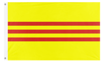 A mockup of the custom flag 'The Flag of South Vietnam flag' on a white background
