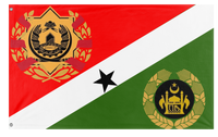 A mockup of the custom flag 'Afghanistan redsign flag' on a white background