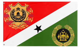 A mockup of the custom flag 'Afghanistan redsign flag' on a white background