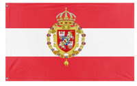 A mockup of the custom flag 'PolishLithuanian commonwealth  flag' on a white background