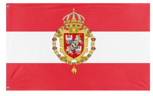 A mockup of the custom flag 'PolishLithuanian commonwealth  flag' on a white background