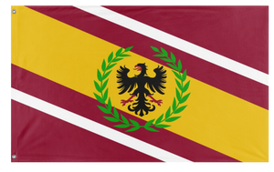 A mockup of the custom flag 'State Of Fiberlamd flag' on a white background