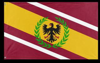 A mockup of the custom flag 'State Of Fiberlamd flag' on a white background