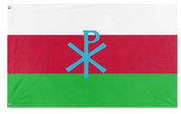 A mockup of the custom flag 'Snowlandia flag' on a white background