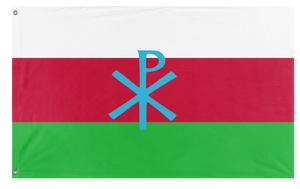 A mockup of the custom flag 'Snowlandia flag' on a white background