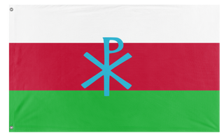 A mockup of the custom flag 'Snowlandia flag' on a white background
