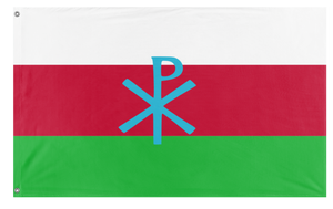 A mockup of the custom flag 'Snowlandia flag' on a white background