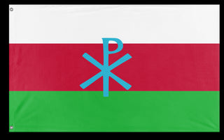 A mockup of the custom flag 'Snowlandia flag' on a white background