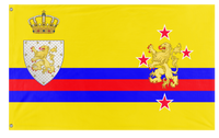 A mockup of the custom flag 'Knight Of Judah flag' on a white background