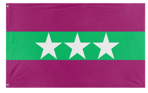 A mockup of the custom flag 'Esperanza.Arts flag' on a white background
