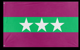 A mockup of the custom flag 'Esperanza.Arts flag' on a white background