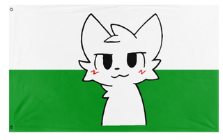 A mockup of the custom flag 'Boykisser-Saxony flag' on a white background