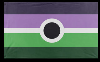 A mockup of the custom flag 'Voidpunk Pride flag' on a white background