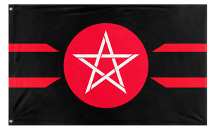 A mockup of the custom flag 'Republic of Dragonia flag' on a white background