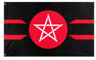 A mockup of the custom flag 'Republic of Dragonia flag' on a white background
