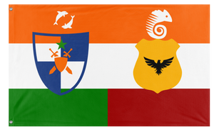 A mockup of the custom flag 'Sri Lankan-Indian Union flag' on a white background
