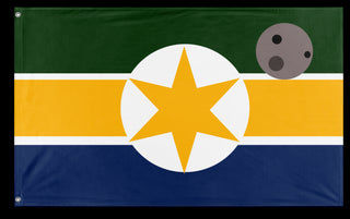 A mockup of the custom flag 'Flag Of Earth flag' on a white background