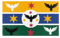 A mockup of the custom flag 'Eagles & Stars flag' on a white background