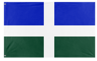 A mockup of the custom flag 'New Columbia flag' on a white background
