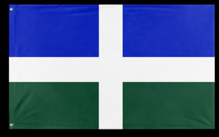 A mockup of the custom flag 'New Columbia flag' on a white background