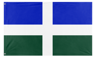 A mockup of the custom flag 'New Columbia flag' on a white background