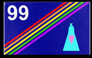 A mockup of the custom flag 'howland island flag' on a white background