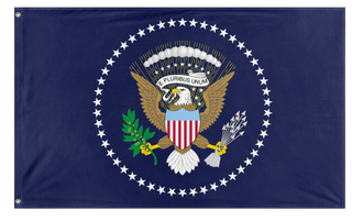 A mockup of the custom flag 'United States Presidential Seal flag' on a white background