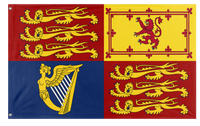 A mockup of the custom flag 'Royal Standard of the United Kingdom flag' on a white background