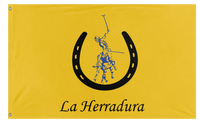 A mockup of the custom flag 'La Herradura Polo Club flag' on a white background