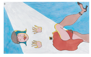 A mockup of the custom flag 'Dancing Woman flag' on a white background
