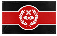 A mockup of the custom flag 'Trinireign flag' on a white background