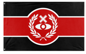 A mockup of the custom flag 'Trinireign flag' on a white background
