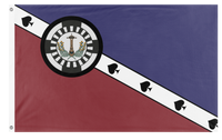 A mockup of the custom flag 'Free New Vegas flag' on a white background